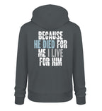 BECAUSE HE DIED STREETWEAR HOODIE BACKPRINT Cruiser Hoodie 2.0 ST/ST Shirtee Anthrazit S 