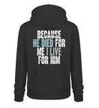 BECAUSE HE DIED STREETWEAR HOODIE BACKPRINT Cruiser Hoodie 2.0 ST/ST Shirtee Schwarz S 