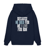 BECAUSE HE DIED STREETWEAR OVERSIZED HOODIE BACKPRINT Slammer Oversize Hoodie 2.0 ST/ST Shirtee Dunkelblau XS 