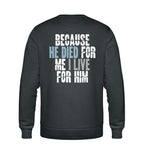 BECAUSE HE DIED STREETWEAR SWEATSHIRT BACKPRINT Roller Sweatshirt ST/ST Shirtee Anthrazit XS 