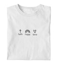 FAITH HOPE LOVE FRAUEN SHIRT Stella Muser Shirt ST/ST Shirtee Weiß XS 