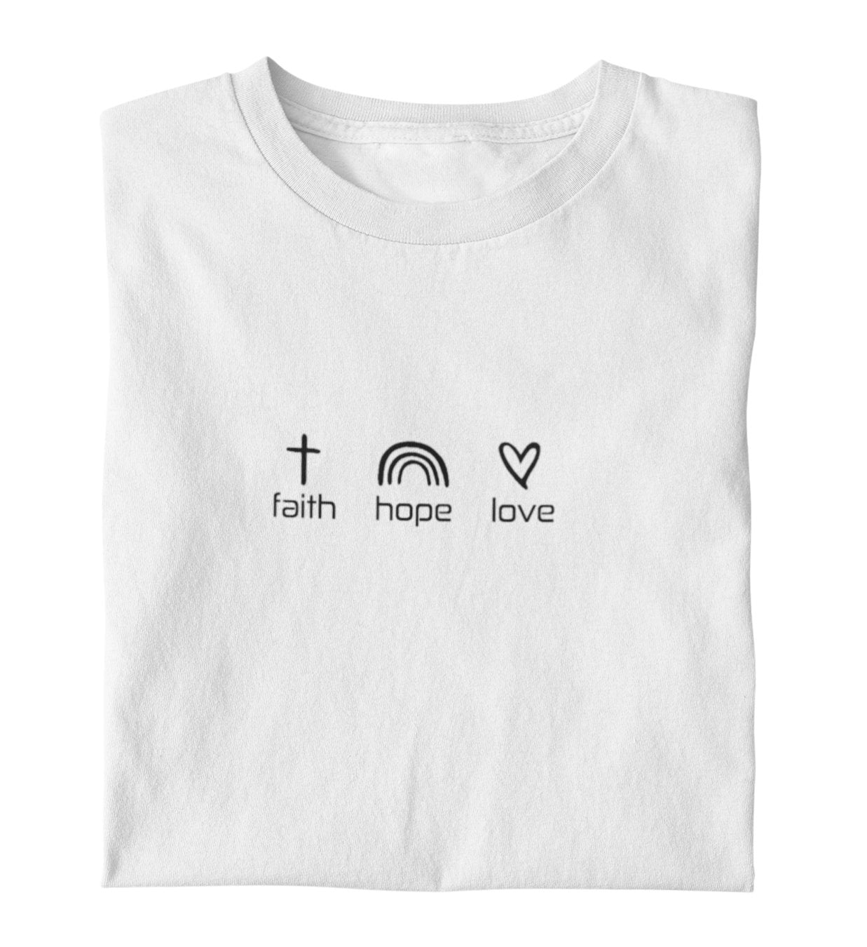 FAITH HOPE LOVE FRAUEN SHIRT Stella Muser Shirt ST/ST Shirtee Weiß XS 