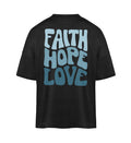FAITH HOPE LOVE STREETWEAR OOVERSIZED SHIRT BACKPRINT BLAU Blaster Oversized Shirt ST/ST Shirtee Schwarz XS 