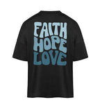 FAITH HOPE LOVE STREETWEAR OOVERSIZED SHIRT BACKPRINT BLAU Blaster Oversized Shirt ST/ST Shirtee Schwarz XS 