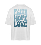 FAITH HOPE LOVE STREETWEAR OOVERSIZED SHIRT BACKPRINT BLAU Blaster Oversized Shirt ST/ST Shirtee Weiß S 