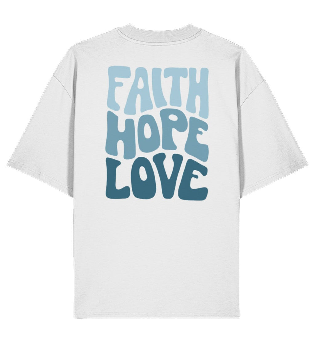 FAITH HOPE LOVE STREETWEAR OVERSIZED SHIRT BACKPRINT BLAU Blaster Oversized Shirt 2.0 ST/ST Shirtee Weiß XS 