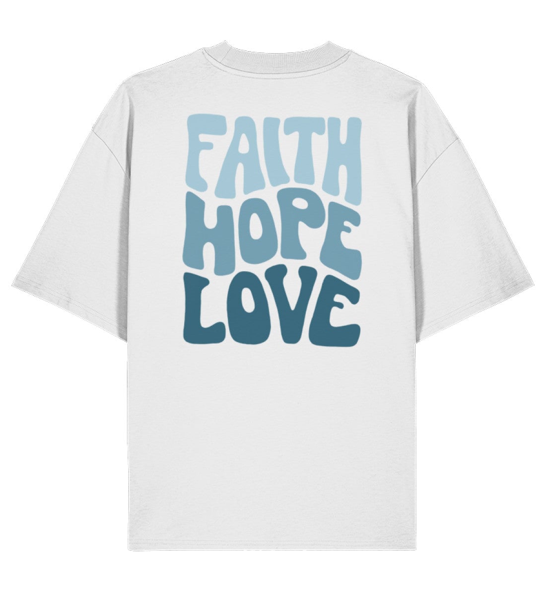 FAITH HOPE LOVE STREETWEAR OVERSIZED SHIRT BACKPRINT BLAU Blaster Oversized Shirt 2.0 ST/ST Shirtee Weiß XS 