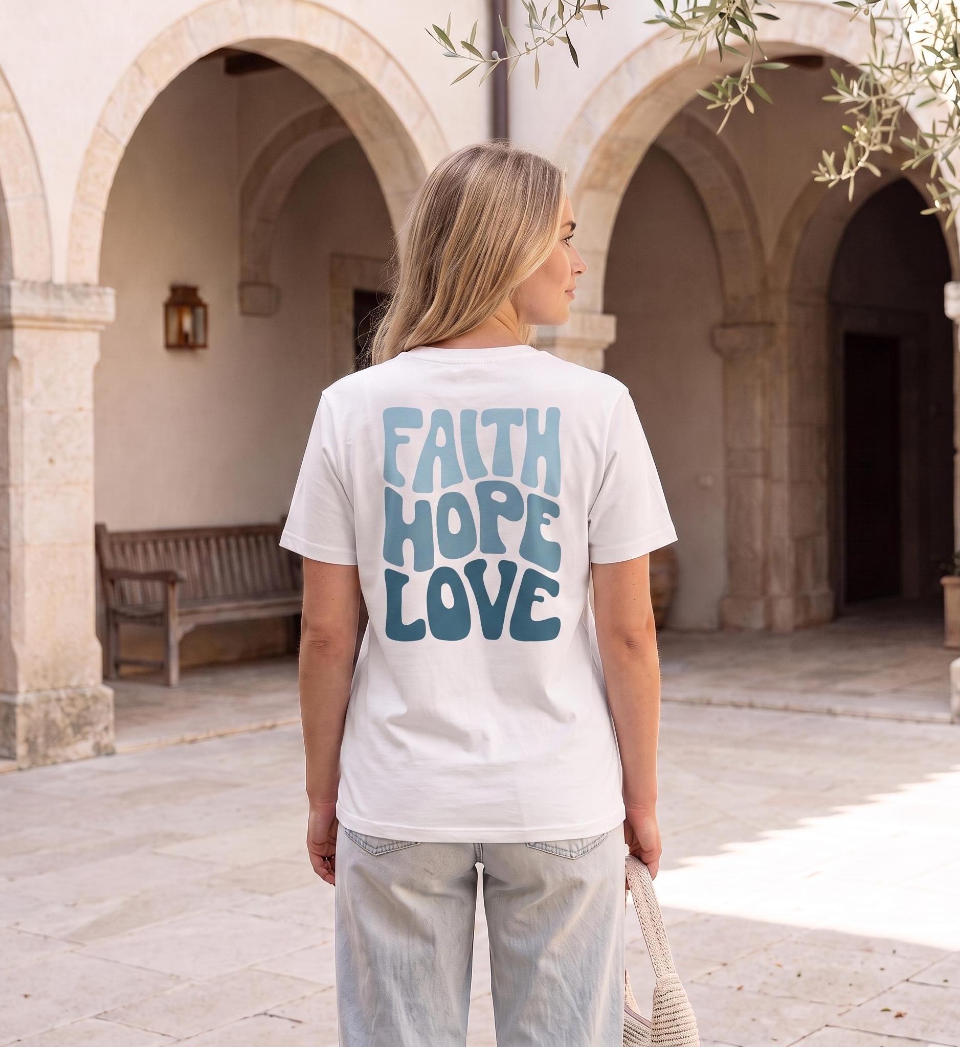 FAITH HOPE LOVE STREETWEAR SHIRT BACKPRINT BLAU Creator T-Shirt 2.0 ST/ST Shirtee 
