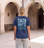 FAITH HOPE LOVE STREETWEAR SHIRT BACKPRINT BLAU Creator T-Shirt 2.0 ST/ST Shirtee 