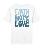 FAITH HOPE LOVE STREETWEAR SHIRT BACKPRINT BLAU Creator T-Shirt 2.0 ST/ST Shirtee Weiß XS 