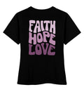 FAITH HOPE LOVE STREETWEAR SHIRT BACKPRINT - Damen Premium Organic Shirt Stella Muser Shirt ST/ST Shirtee Black XS 