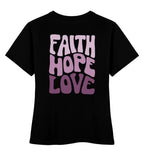 FAITH HOPE LOVE STREETWEAR SHIRT BACKPRINT - Damen Premium Organic Shirt Stella Muser Shirt ST/ST Shirtee Black XS 