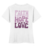 FAITH HOPE LOVE STREETWEAR SHIRT BACKPRINT - Damen Premium Organic Shirt Stella Muser Shirt ST/ST Shirtee White XS 
