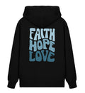 FAITH HOPE LOVE STREETWEAR ZIPPER BACKPRINT BLAU Connector Zipper 2.0 ST/ST Shirtee Schwarz XS 