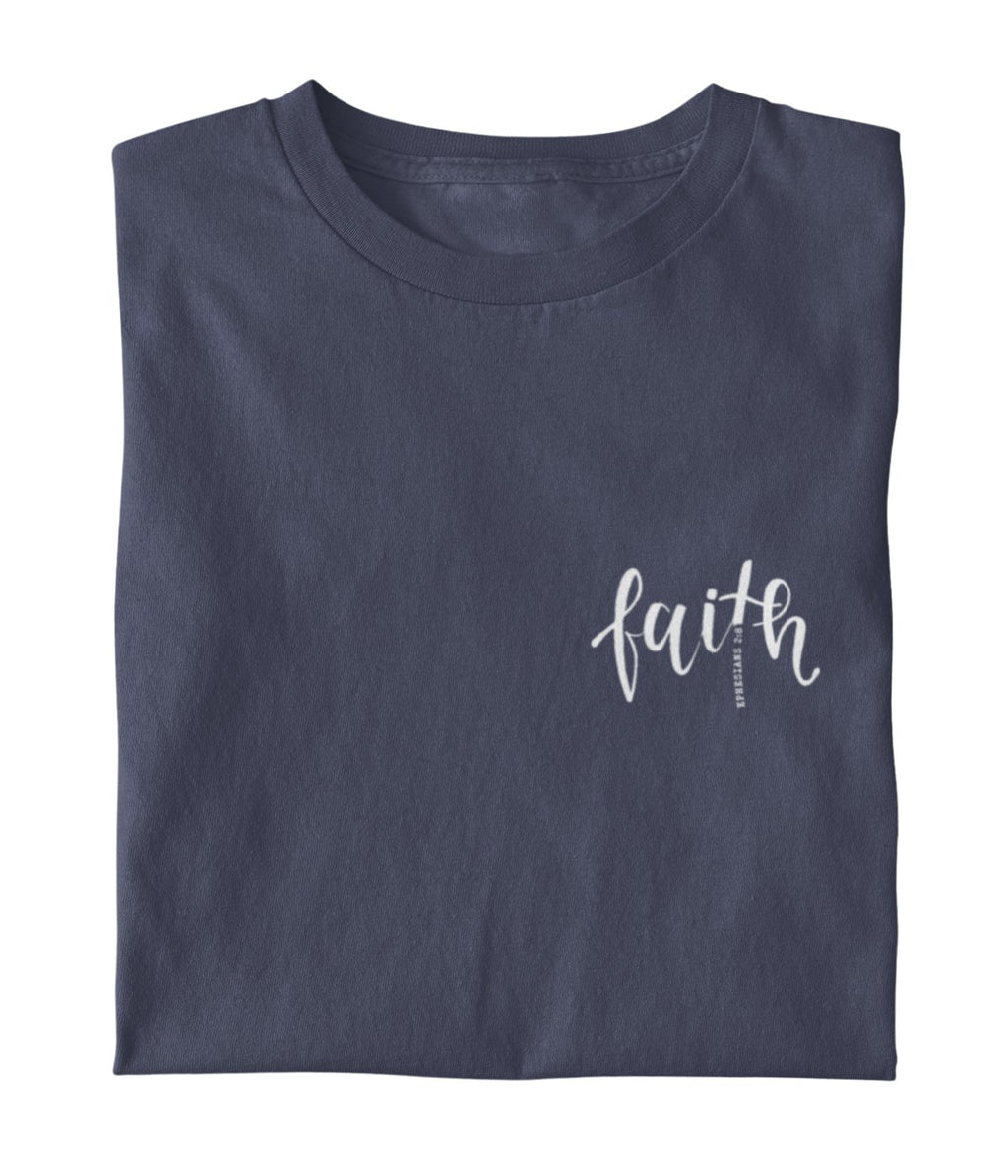 Christliches T-Shirt FAITH in Dunkelblau aus Bio-Baumwolle
