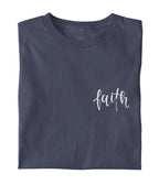 Christliches T-Shirt FAITH in Dunkelblau aus Bio-Baumwolle