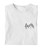 Christliches T-Shirt FAITH in Weiß aus Bio-Baumwolle