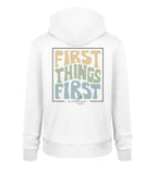 FIRST THINGS FIRST STREETWEAR HOODIE BACKPRINT Cruiser Hoodie 2.0 ST/ST Shirtee Weiß S 