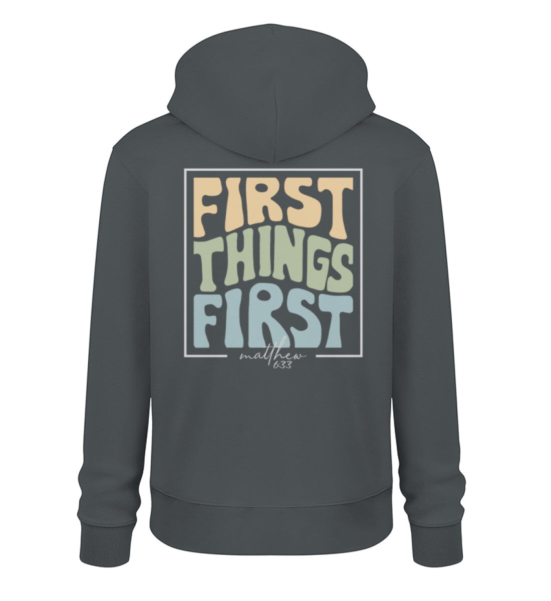 FIRST THINGS FIRST STREETWEAR HOODIE BACKPRINT - Unisex Organic Hoodie 2.0 ST/ST Cruiser Hoodie 2.0 ST/ST Shirtee India Ink Grey XS 