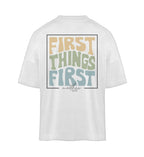 FIRST THINGS FIRST STREETWEAR OVERSIZED SHIRT BACKPRINT Blaster Oversized Shirt ST/ST Shirtee Weiß S 