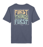 FIRST THINGS FIRST STREETWEAR SHIRT BACKPRINT - Herren Premium Organic Shirt 2.0 ST/ST Creator T-Shirt 2.0 ST/ST Shirtee Dark Heather Blue XS 