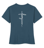 FORGIVEN CROSS FRAUEN SHIRT BACKPRINT - Damen Premium Organic Shirt Stella Muser Shirt ST/ST Shirtee Stargazer XS 