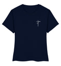 FORGIVEN CROSS FRAUEN SHIRT Stella Muser Shirt ST/ST Shirtee Dunkelblau XS 