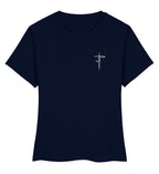 FORGIVEN CROSS FRAUEN SHIRT Stella Muser Shirt ST/ST Shirtee Dunkelblau XS 