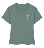FORGIVEN CROSS FRAUEN SHIRT Stella Muser Shirt ST/ST Shirtee Fjordgrün XS 