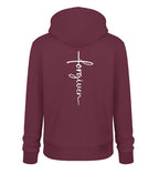 FORGIVEN CROSS HOODIE BACKPRINT - Unisex Organic Hoodie 2.0 ST/ST Cruiser Hoodie 2.0 ST/ST Shirtee Burgundy XS 
