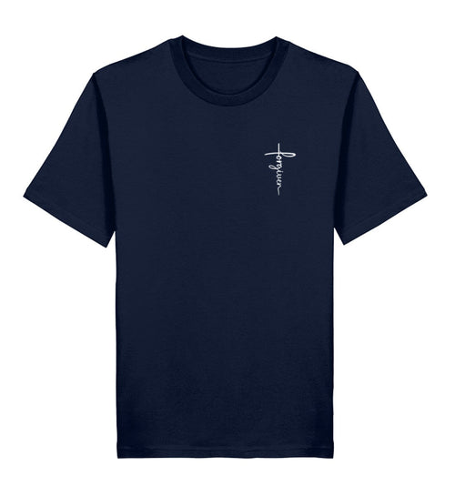 Christliches T-Shirt Forgiven in Dunkelblau, 100% Bio-Baumwolle