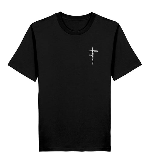 Christliches T-Shirt Forgiven in Schwarz, 100% Bio-Baumwolle