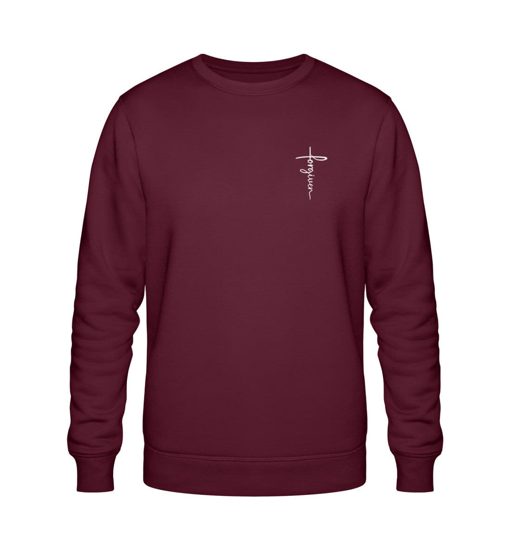 Christliches Sweatshirt Forgiven in Burgund, 85% Bio-Baumwolle