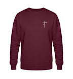 Christliches Sweatshirt Forgiven in Burgund, 85% Bio-Baumwolle