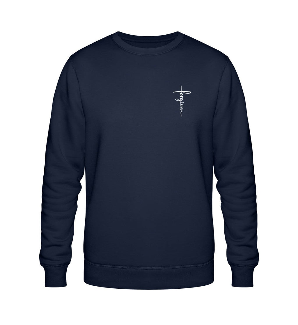 Christliches Sweatshirt Forgiven in Dunkelblau, 85% Bio-Baumwolle