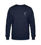Christliches Sweatshirt Forgiven in Dunkelblau, 85% Bio-Baumwolle