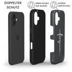 Robuste Handyhülle FORGIVEN mit doppeltem Schutz: iPhone, Silikon-Innenschale und Hartschale, Infografik