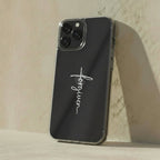 FORGIVEN transparente Handyhülle mit weißem Druck Tech Accessories Podbase 