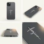 FORGIVEN transparente Handyhülle mit weißem Druck Tech Accessories Podbase 