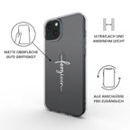 FORGIVEN transparente Handyhülle mit weißem Druck test Tech Accessories Podbase 