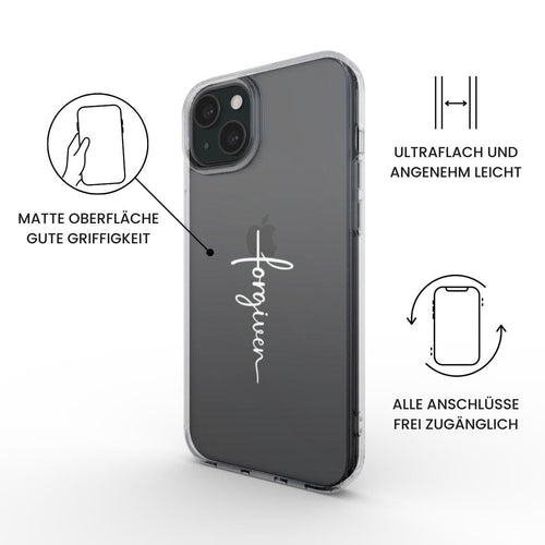 FORGIVEN transparente Handyhülle mit weißem Druck test Tech Accessories Podbase