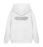 Christlicher Oversized Hoodie GOD IS ALMIGHTY in Weiß, Rückansicht mit Rückenprint, 100% Bio-Baumwolle