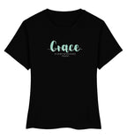 GOD's GRACE FRAUEN SHIRT grün - Damen Premium Organic Shirt Stella Muser Shirt ST/ST Shirtee Black XS 