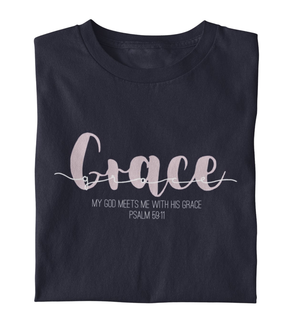 GOD’S GRACE FRAUEN SHIRT PINK Stella Muser Shirt ST/ST Shirtee Dunkelblau XS 