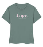 GOD's GRACE FRAUEN SHIRT rosa - Damen Premium Organic Shirt Stella Muser Shirt ST/ST Shirtee Green Bay XS 