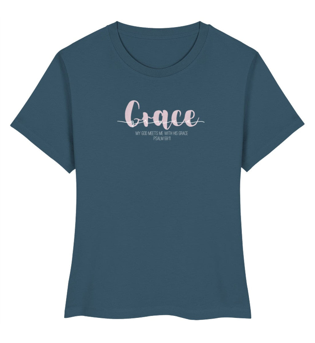GOD's GRACE FRAUEN SHIRT rosa - Damen Premium Organic Shirt Stella Muser Shirt ST/ST Shirtee Stargazer XS 