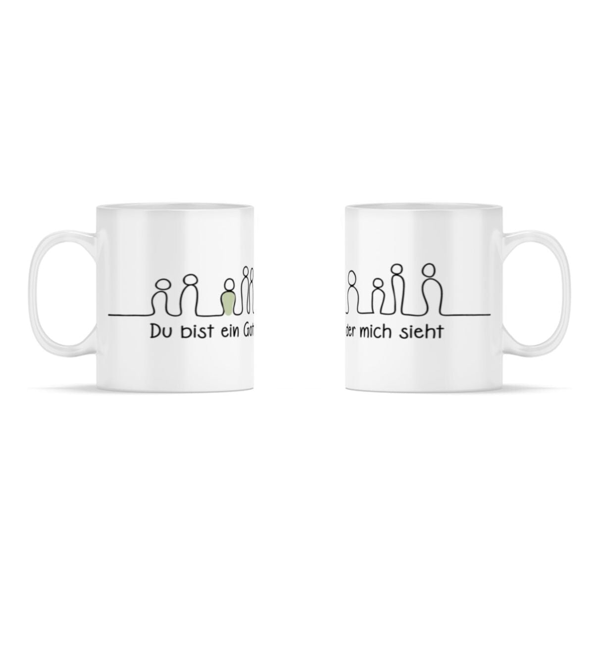 GOTT SIEHT MICH PANORAMA TASSE Panorama Tasse Weiß Shirtee White 330ml 