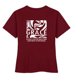 GRACE STREETWEAR FRAUEN SHIRT BACKPRINT Stella Muser Shirt ST/ST Shirtee Burgund XS 