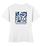 GRACE STREETWEAR FRAUEN SHIRT BACKPRINT Stella Muser Shirt ST/ST Shirtee Weiß XS 