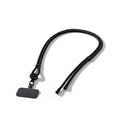 Handykette zum Umhängen in Schwarz aus Nylon, längenverstellbar, mit Karabiner und flachem Adapter